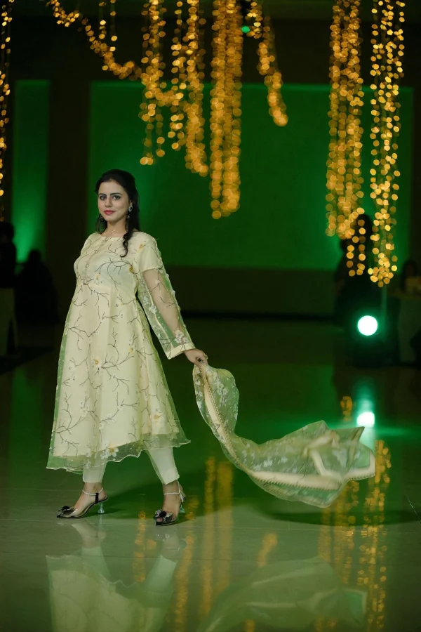Stitched Organza Digital Printed Frock – Elegant Festive Edition
