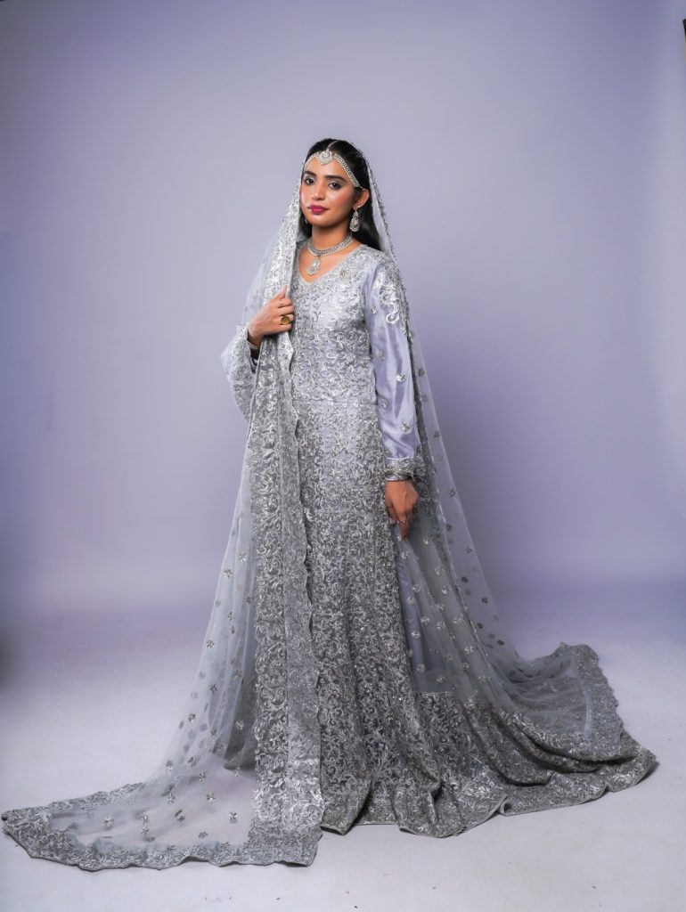 Stitched Luxury heavy embroidered Net Maxi